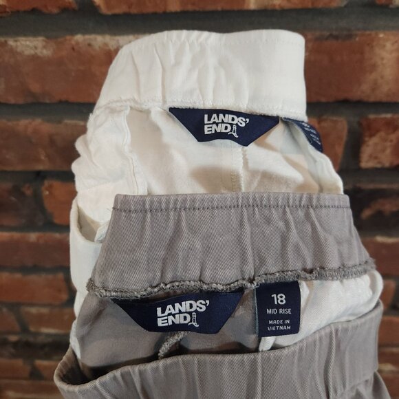 Lands' End Lot of (2) Mid-rise Cropped Pull-on Chino Pants Minimalist Women's 18 - Picture 10 of 10